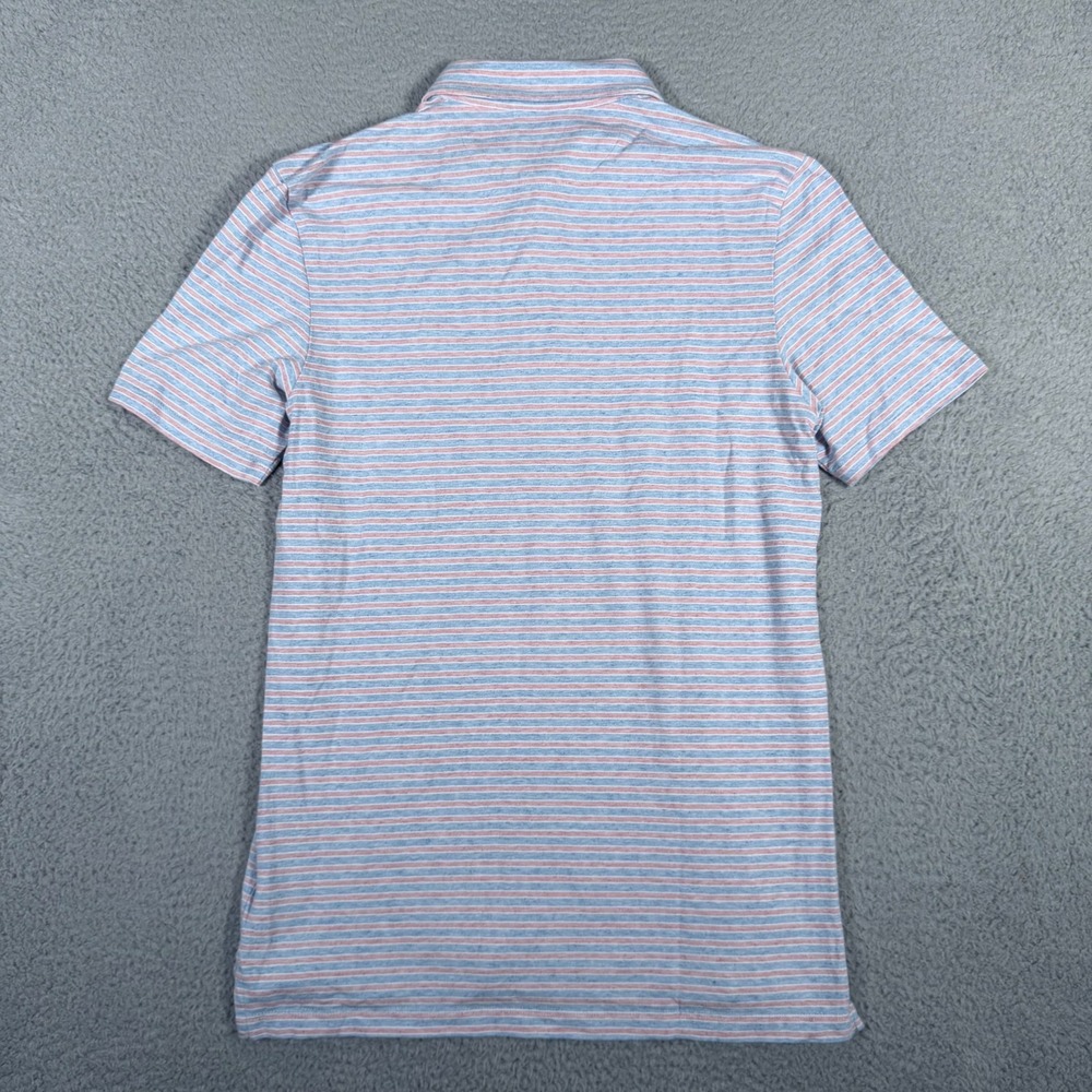 Faherty Polo Shirt Mens XS Blue Red Striped Movement Casual Short Sleeve Preppy - Picture 8 of 9